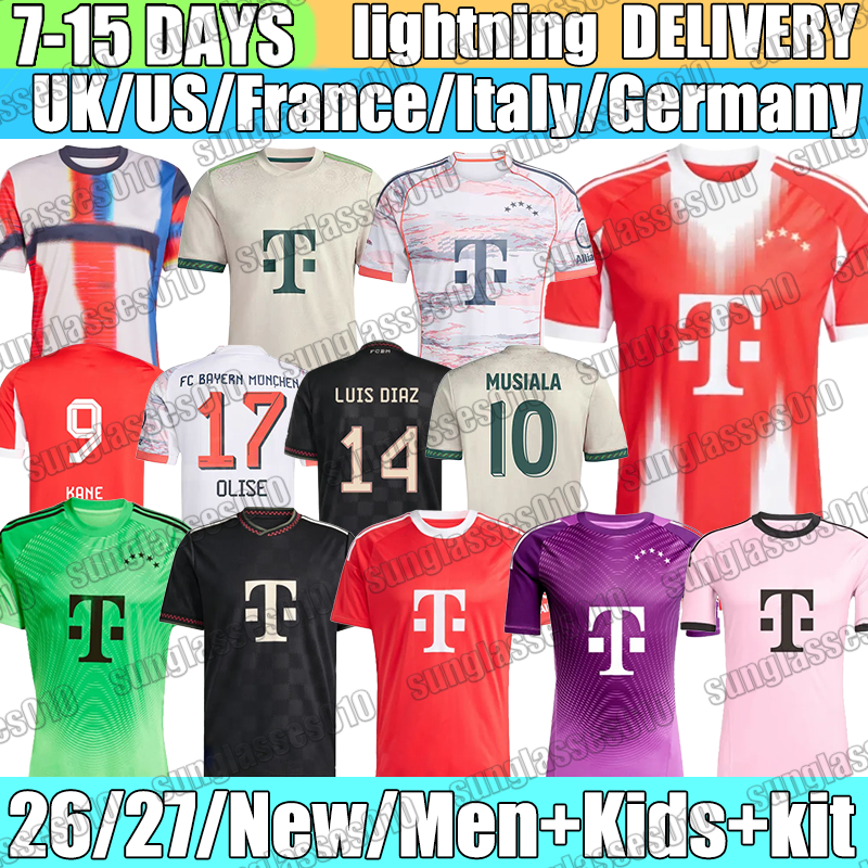 New bayern MUNICH Olise Luis Diaz Davies Soccer Jerseys Gnabry Pavlovie Jerseys Musiala N.JACKSON KANE Jerseys bayernmunich 2026 football Shirt Men Kids kit XXXL 4XL