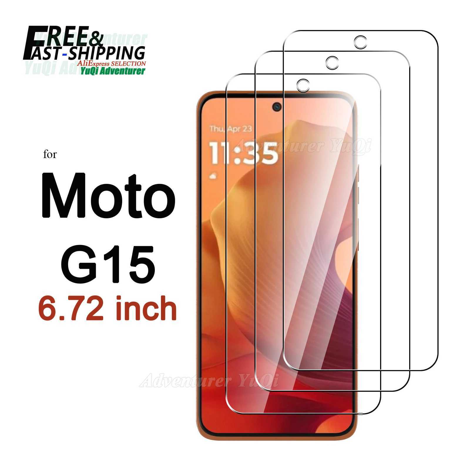 SCREEn Protector For Moto G15 672 inch Tempered Glass HD Crystal Mica 9H Anti Scratch Case Friendly Clear G251218