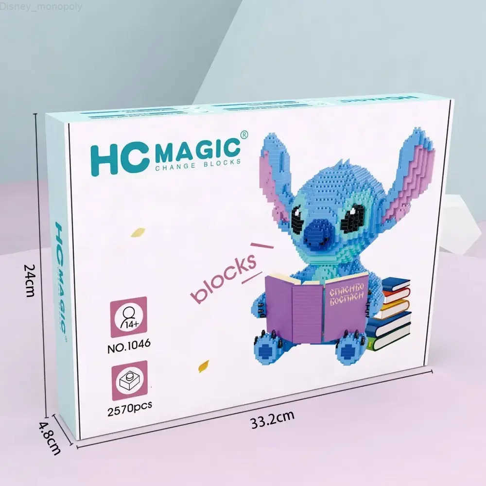 Disney Stitch Series Diamond Building Micro Block Guitar Lilo Stitch Figure Cute 3D Model Mini Bricks Toys for Home Decoration H251218