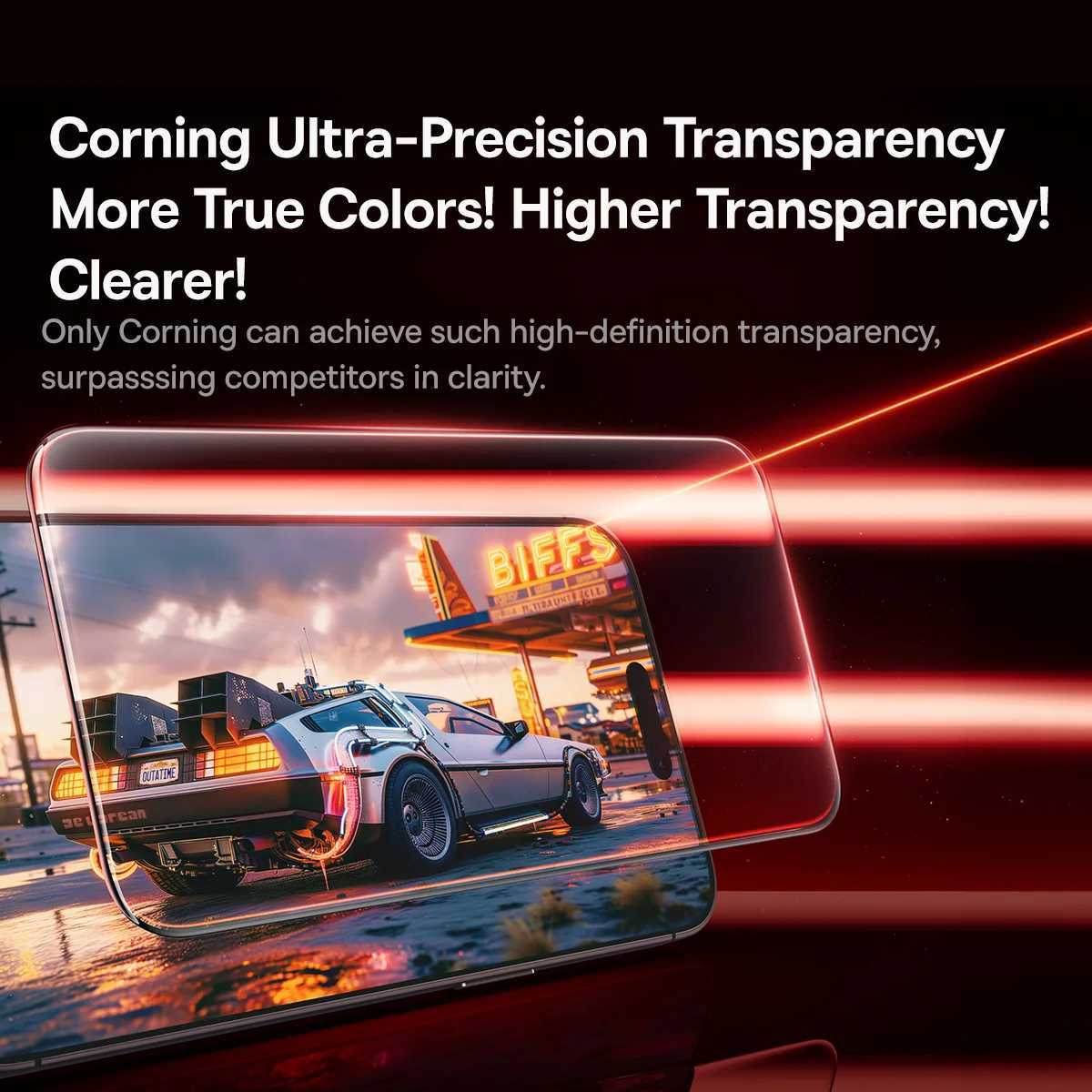 Baseus 3D Curved Tempered Glass for iPhone 16 15 Pro Max Hot Bending Full Coverage Shatterproof Clear Corning Screen Protector G251218