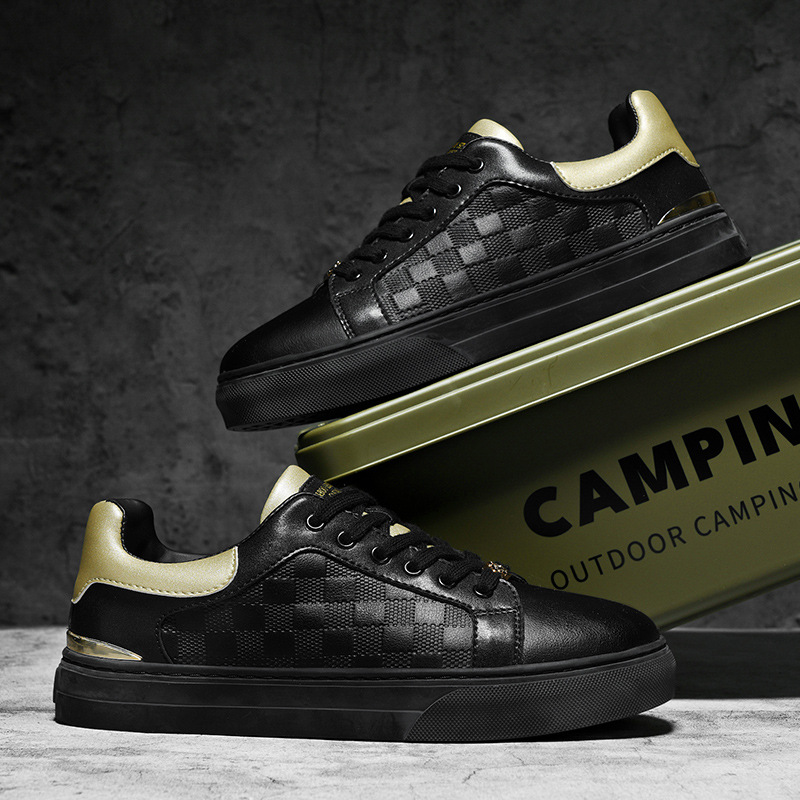 Fashion Designer New Mens Shoes Spring Hot Selling Check Print Casual Versatile Sneakers Street Trend Style Free Shipping Black White Size 38-44