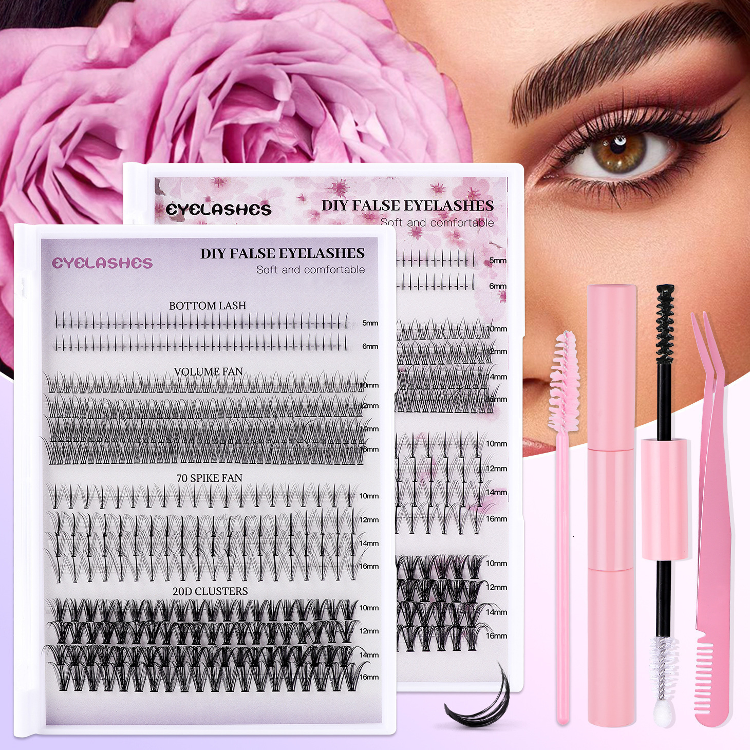 404 Cluster CD Curved Mixed False Eyelashes Realistic Natural Daily Segmented Cluster Eyelashes 250714