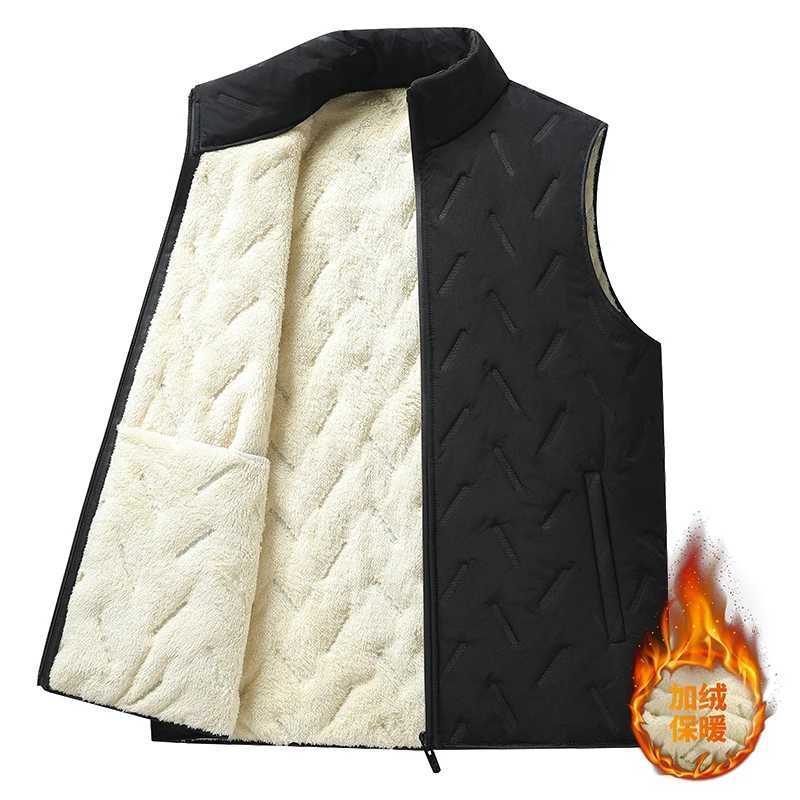 2026 Winter New Vest Jacket Lamb Wool Simple High-quality Warm Windproof Vest with Comfortable Shoulder and Horse Clip for MenG251218