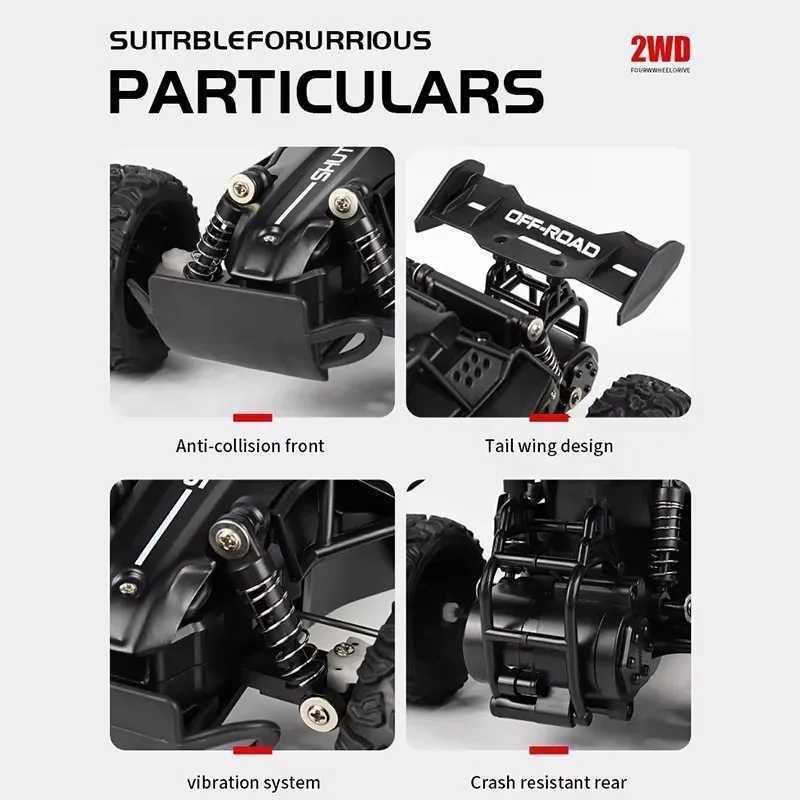 Remote Control Car RC Drift Racing 116 Vehicle Off Road Alloy 24G Radio High-Speed Trucks With LED Light Climbing Gift Kid Toy G251218