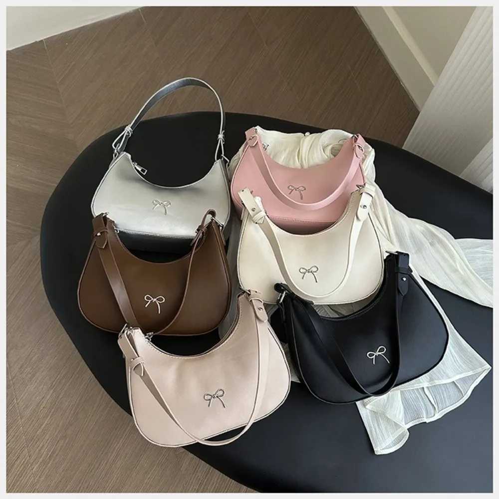 Bowknot Armpit Bag Korean Underarm Bag Luxury PU Leather Y2K Handbag Girls Shoulder BagT251218