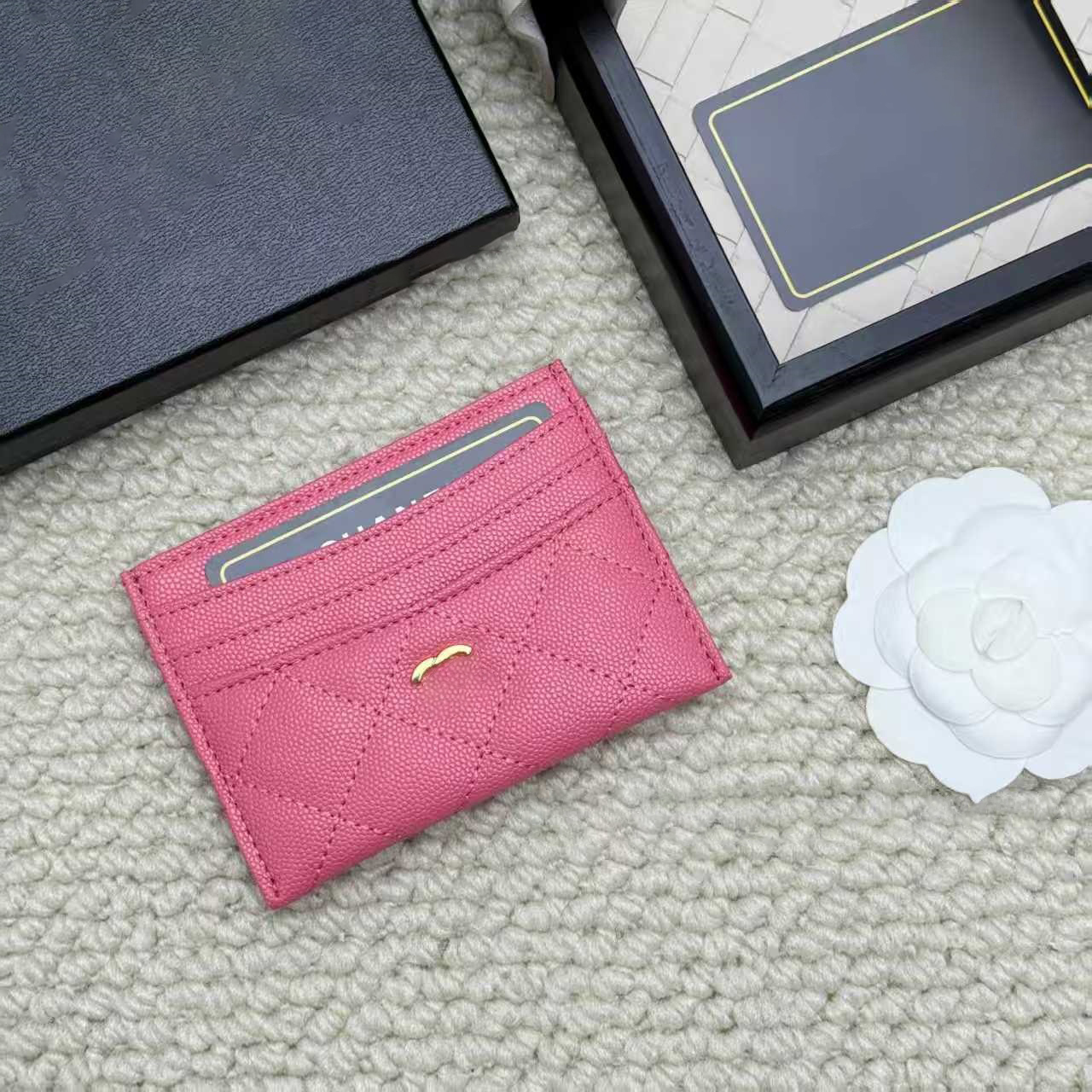 Luxury Womens Purses Designer Card Holder Mini Wallet Genuine Leather Purse Fashion Ladies Key Ring Credit Coin Mini Bag Charm Mens Card Holders
