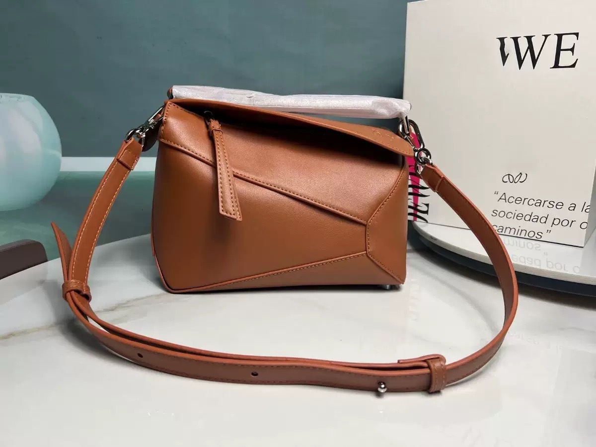 designer bag loewebagg puzzle bags geometric bag multicolored splicing high end genuine leather multi color fashion banquet bag classic handbag