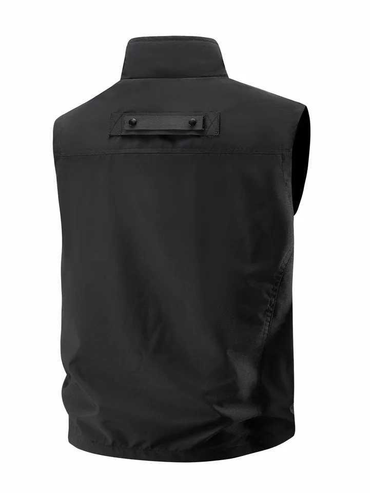 Mens Casual Work Vest Windproof and Heat-Retaining Suitable for Daily Commuting Outdoor Travel Workwear Matching Layering at Home Street Style Short T