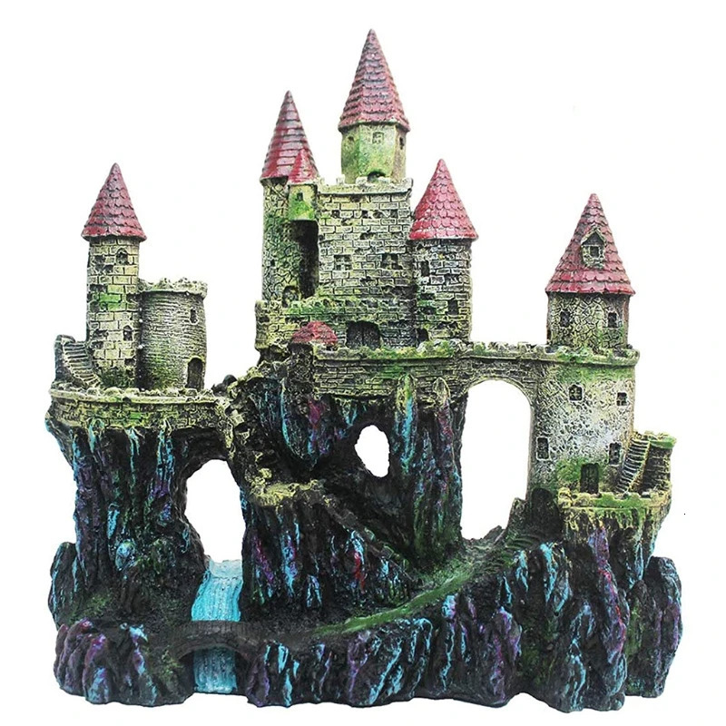 Aquarium Decoration Antique Castle Safe for Freshwater and Saltwater Fish Tank 251215