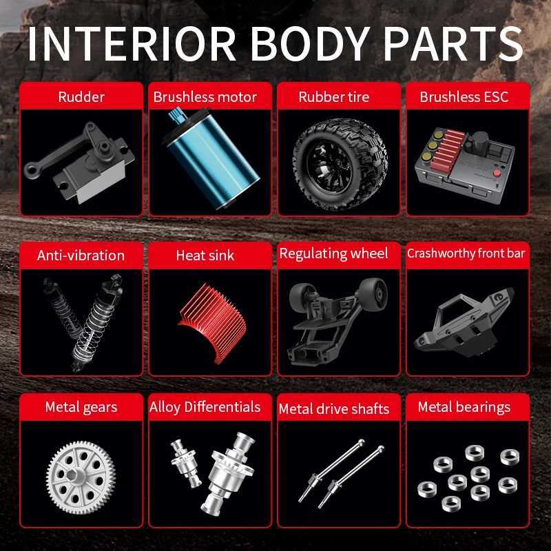 KF18 70KM/H or 55KM/H high speed brushless motor remote control toy car 114 with lights toy car 24Hz 44 4WD childrens toys G251218