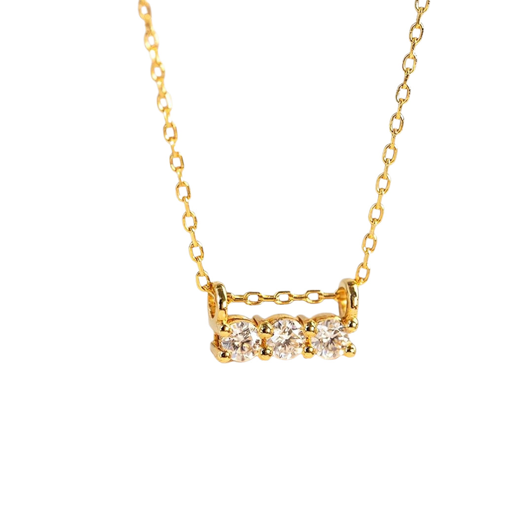 2026 Choucong Ins Top Sell Simple Fashion Jewelry Genuine 100% 925 Sterling Silver Three Stone 7A Zircon CZ Diamond Gemstones Party Women Clavicle Nec