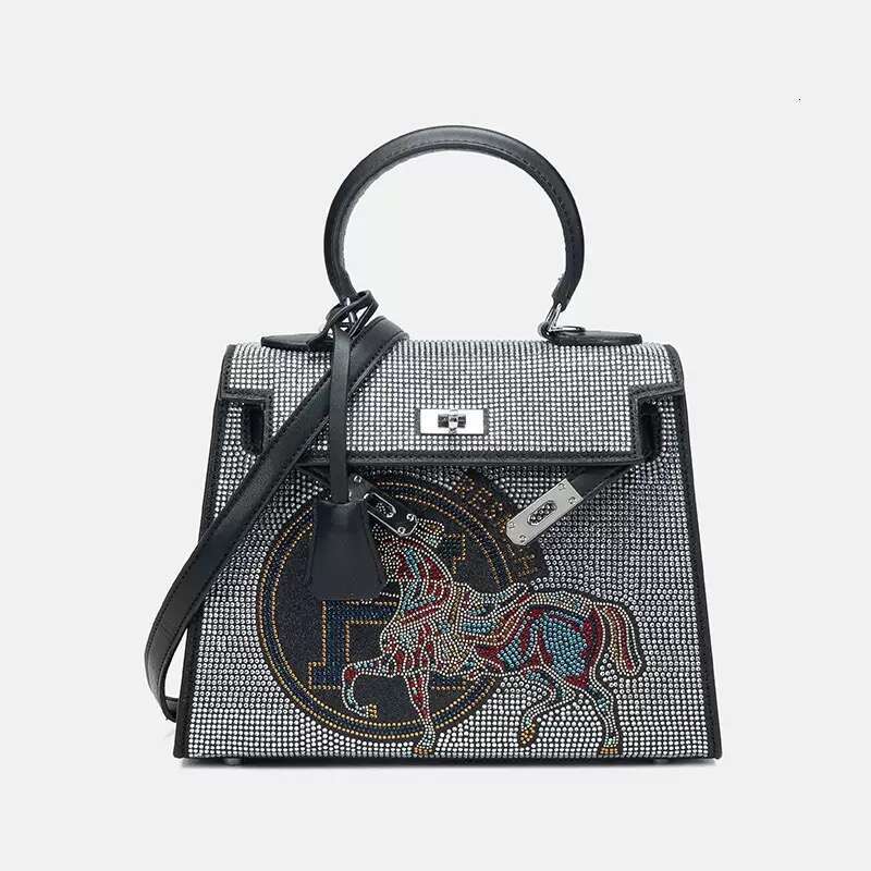Designer Handbag Evening Bag Stone Pattern Crossbody Bag Simple Elegant Women's Handbag Vintage Handbag Lock Chain Bag Platinum Full Diamond Kellay Handbag 51