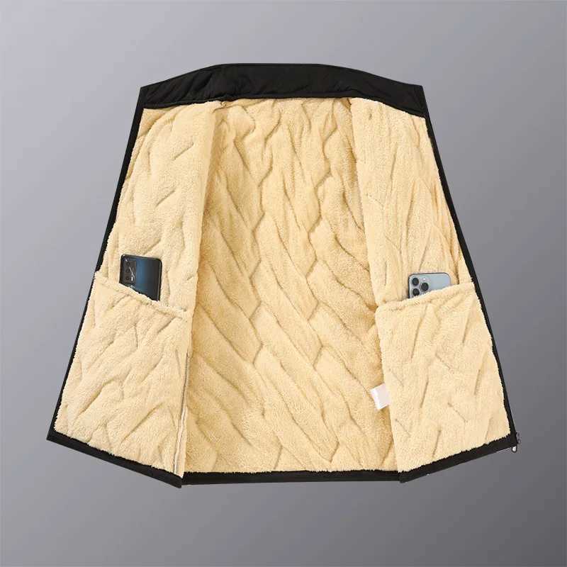 Winter Man Vest New Thicken Fleece Cold-proof Stand Collar Male Waistcoat Simple Solid Color Zipper Sleeveless Versatile CoatG251218