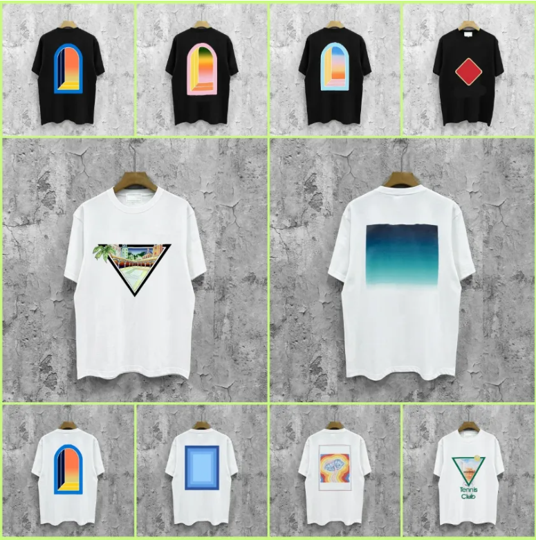 designer t shirt men shirt Mens t shirt Designer Tees Rainbow Mushroom Letter Print Short Sleeve Tops Cotton Loose Men Women Shirt shirt cotton D7b