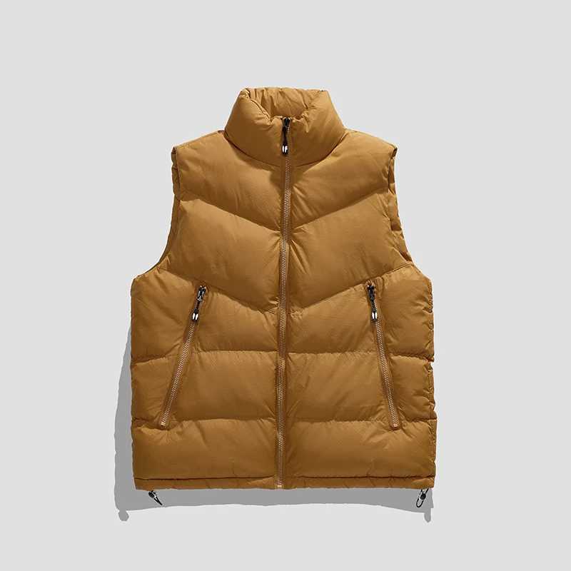 Mens Korean Style Puffer Vest Thickened Sleeveless Quilted Jacket for StreetwearG251218