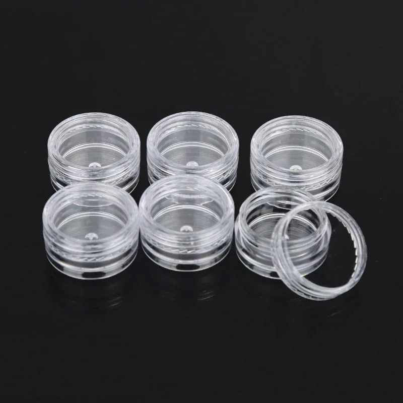 100pcs 2g/5g/10g Empty Plastic Jar Pots Transparent Sample Bottles Eyeshadow Cream Lip Balm Container Portable Makeup Jar 251217