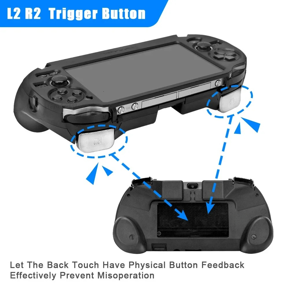 Black White Replacement Hand Grip Joypad Stand Case With L2 R2 Trigger Button For Psvita-1000 PS VITA 1000 Psv1000 Game Console - view 6
