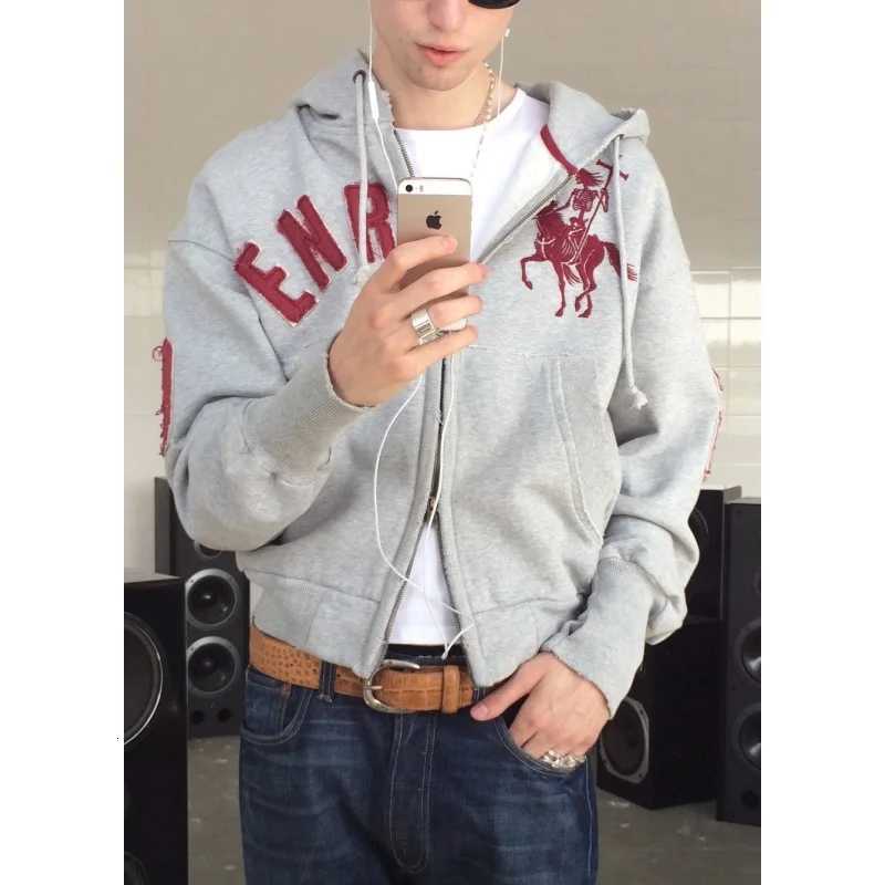 Design sense retro patchwork embroidery personty trend loose hoodie unisex Harajuku sweatshirt X251218