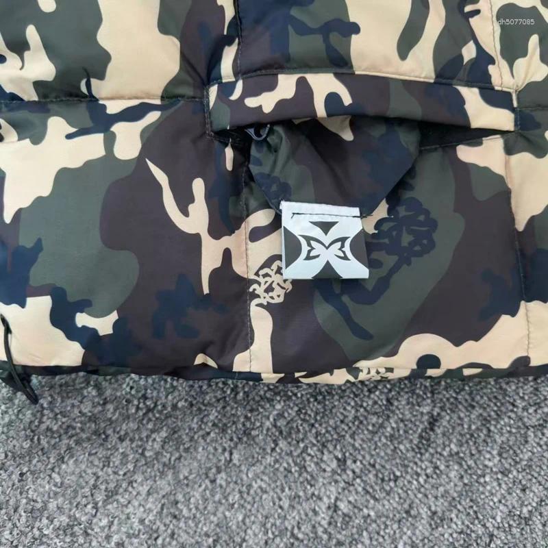 Men's Down Style Waistcoat Double Sided Wear Vest High Street Hip Hop Loose Camouflage Print Padded Jacket Men Women