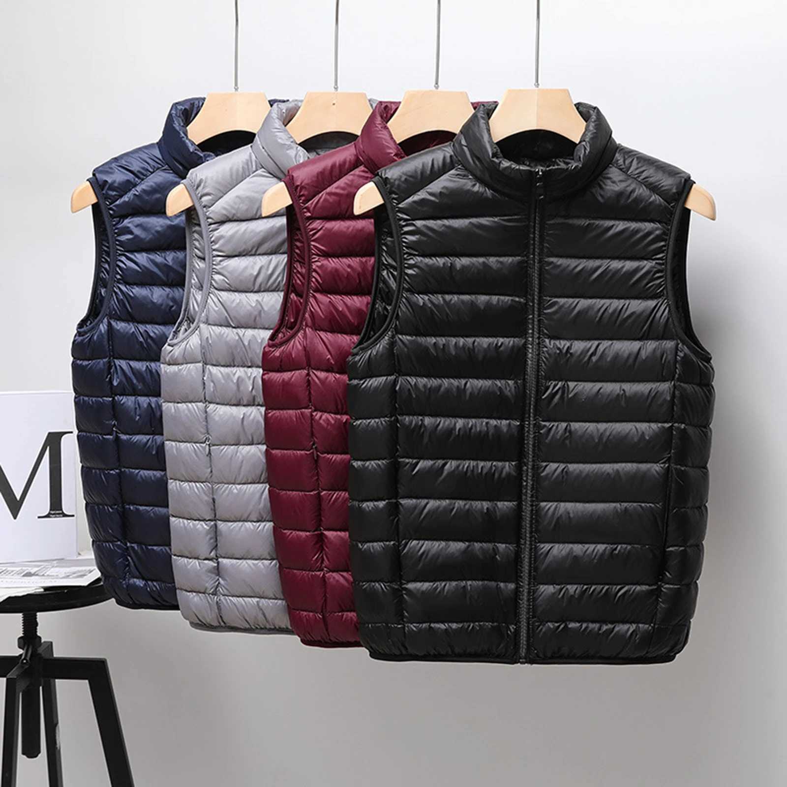 MenS Casual Zipper Vest Stand Collar Sleeveless Outdoor Windproof Casual Warm Vest Jacket Winter Thickened MenS VestG251218