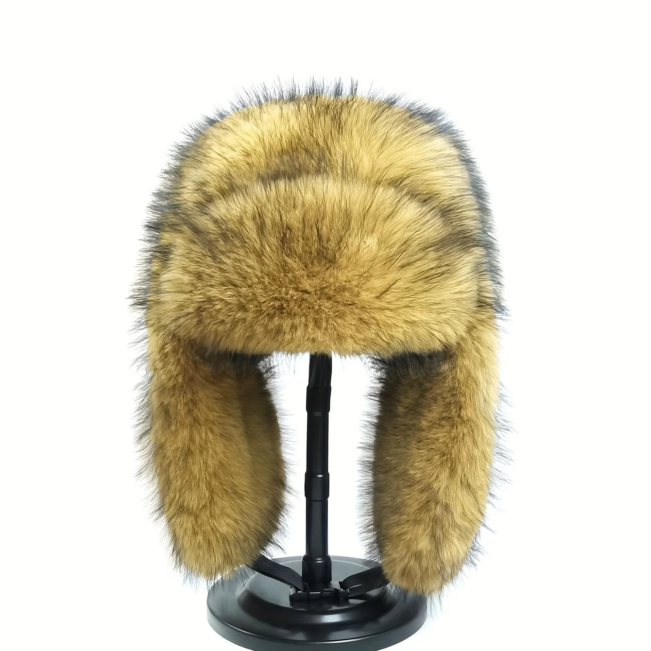 Vintage Faux Fur Ushanka - Warm Ear Flap Hat for Skiing Hiking Daily Use Durable Classic Style with Hook-and-Loop Closure 251218
