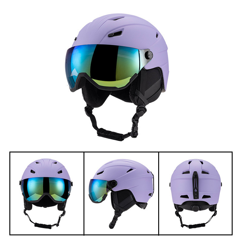 New Ski Helmet and Goggles Set for Sports Outdoor Unisex One-piece Molded Warm Anti-fall Skiing