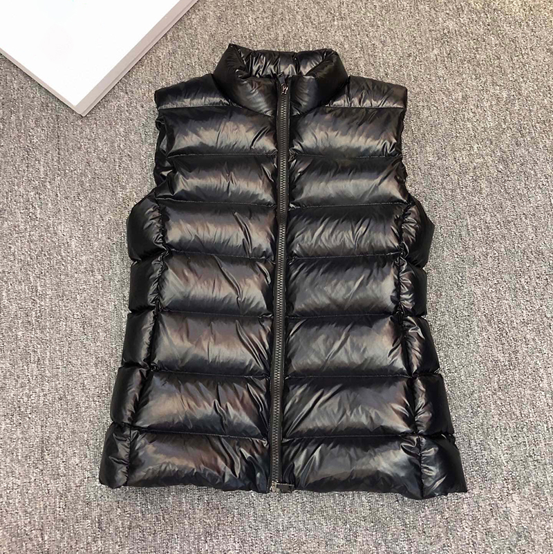 Ghany Autumn Winter Stand Collar Women Down Vest classic chest badge woman gilet Outdoor womens bodywarmer size 1--4