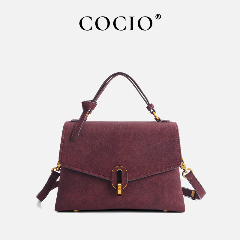 COCIO Womens Leather Crossbody Bag Embossed Cherry Flower Clutch with Chain Strap and Zipper Classic Luxury Handbag 1100368158