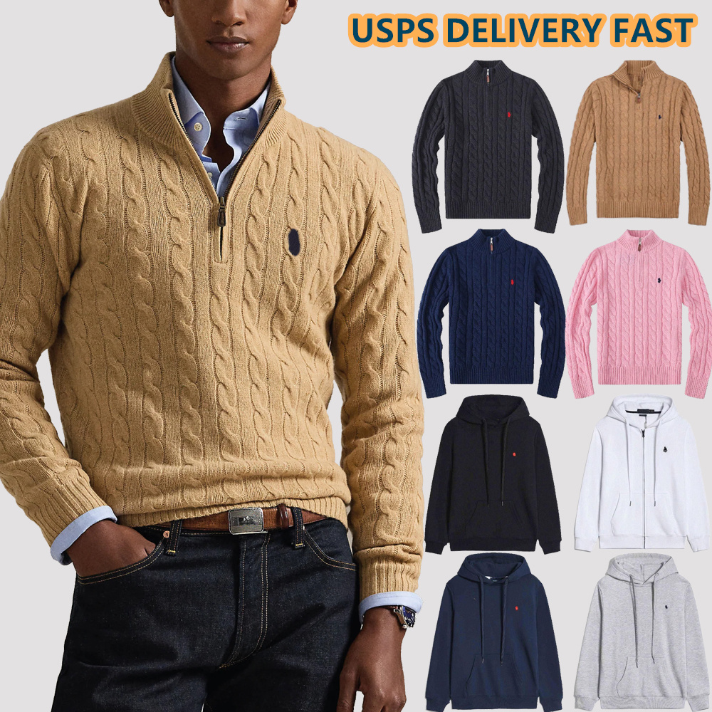 Designer polo shirts Mens Sweaters cardigan Half up women knitted quarter zip pull Cotton Embroidery coat Casual jumper Fashion Pullover Polo Top Shirt 88cloth