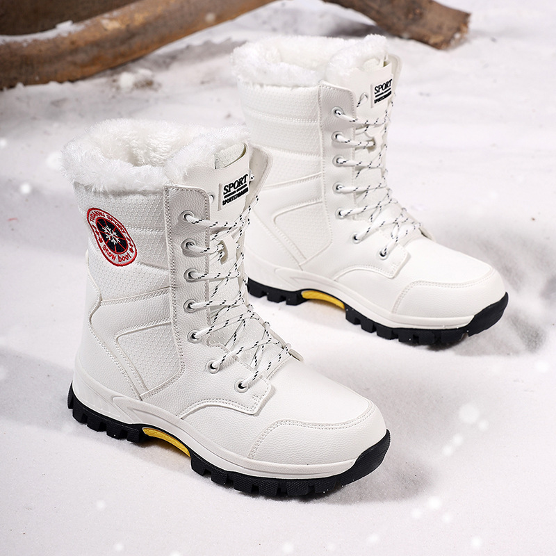 Designer Boot 2026 Winter Women's High Top Snow Boots, Waterproof Lace-Up Platform Boots for Outdoor Hiking & Trail