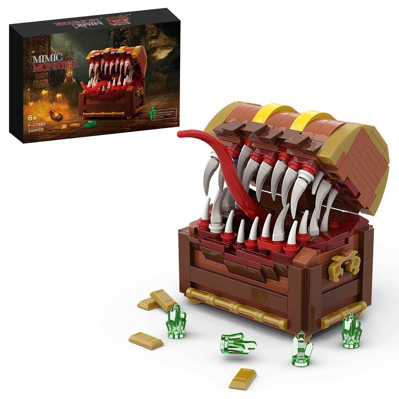 330Pcs Mimic Treasure Chest Monster Building Block KitMOC Pirate Treasure Box Games Series Loot Assemble Construction Brick Set Y251218