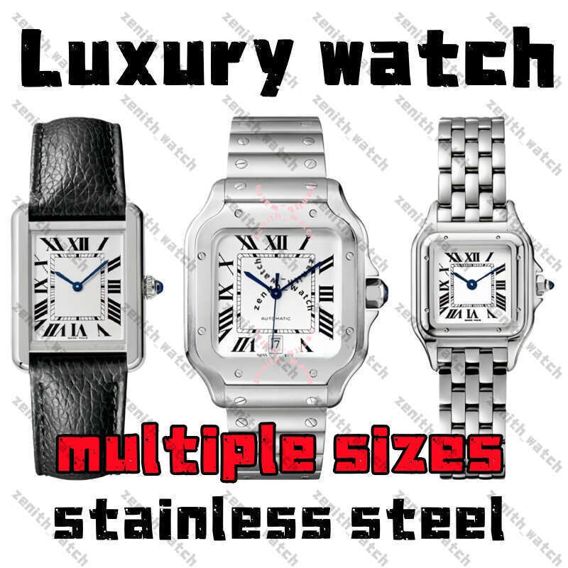 AAA Classic Square Dial Stainless Steel Automatic Watch Designer Mens And Womens Santoss Watches 26mm 35mm 39mm Three Pin Waterproof Date Super Clone Watch With Box
