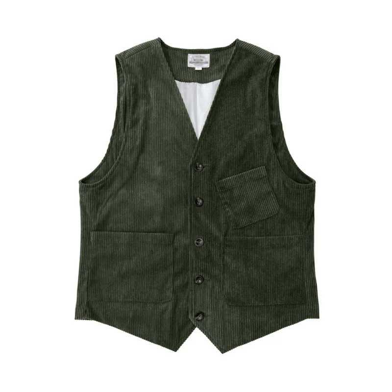 Mens Corduroy Hunting Vest Outdoor Workwear Waistcoat Lightweight Cargo Safari Fishing Vests Shooting Travel Vest With PocketsG251218