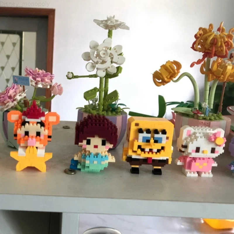 Disney Stitch Building Blocks Anime Kawaii Cartoon mini Action Childrens Figures Blocks Bricks Assemble DIY Toys Gift for Kids H2512181