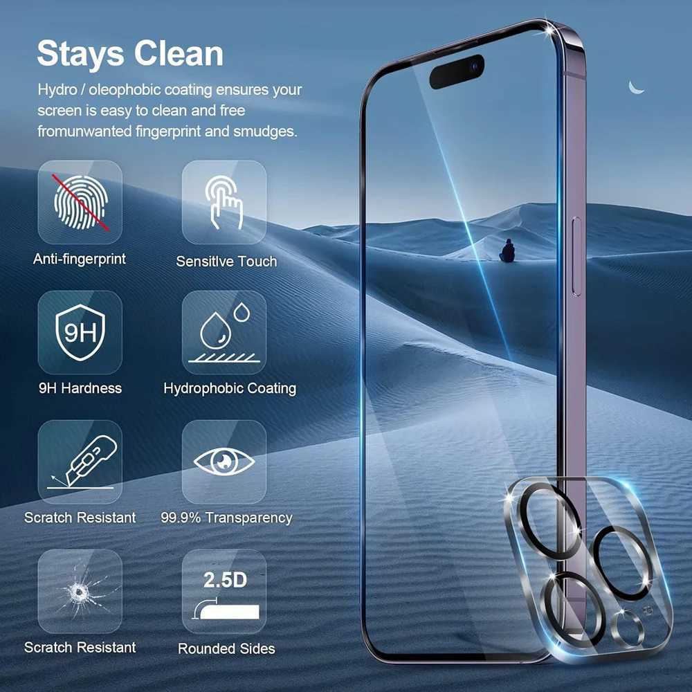 HD Screen Protection For iPhone 16 15 17 14 13 12 11 Pro Max Tempered Glass iPhone15 Pro Camera Lens Film iPhone16 Plus 13 Mini G251218
