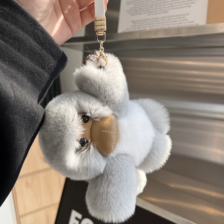 Cute Style Plush Ornament Fashion Exquisite Cute Y2k Bag Charm Minimalist Bag Accessory Cute Little Monkey Rabbit Fur Car Keychain Pendant Plush Doll 