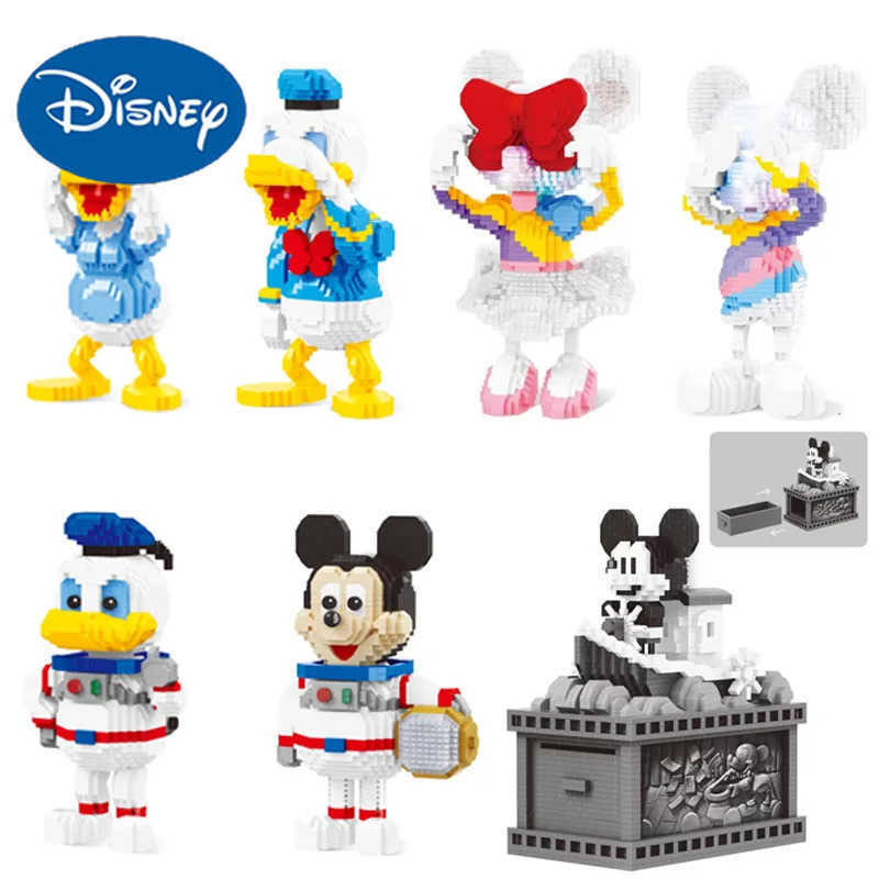 Disney Mickey Mouse Micro Building Blocks Classic Steamboat Willie Blindfold Minnie Mouse Donald Duck Mini Bricks Figures Toys H251218
