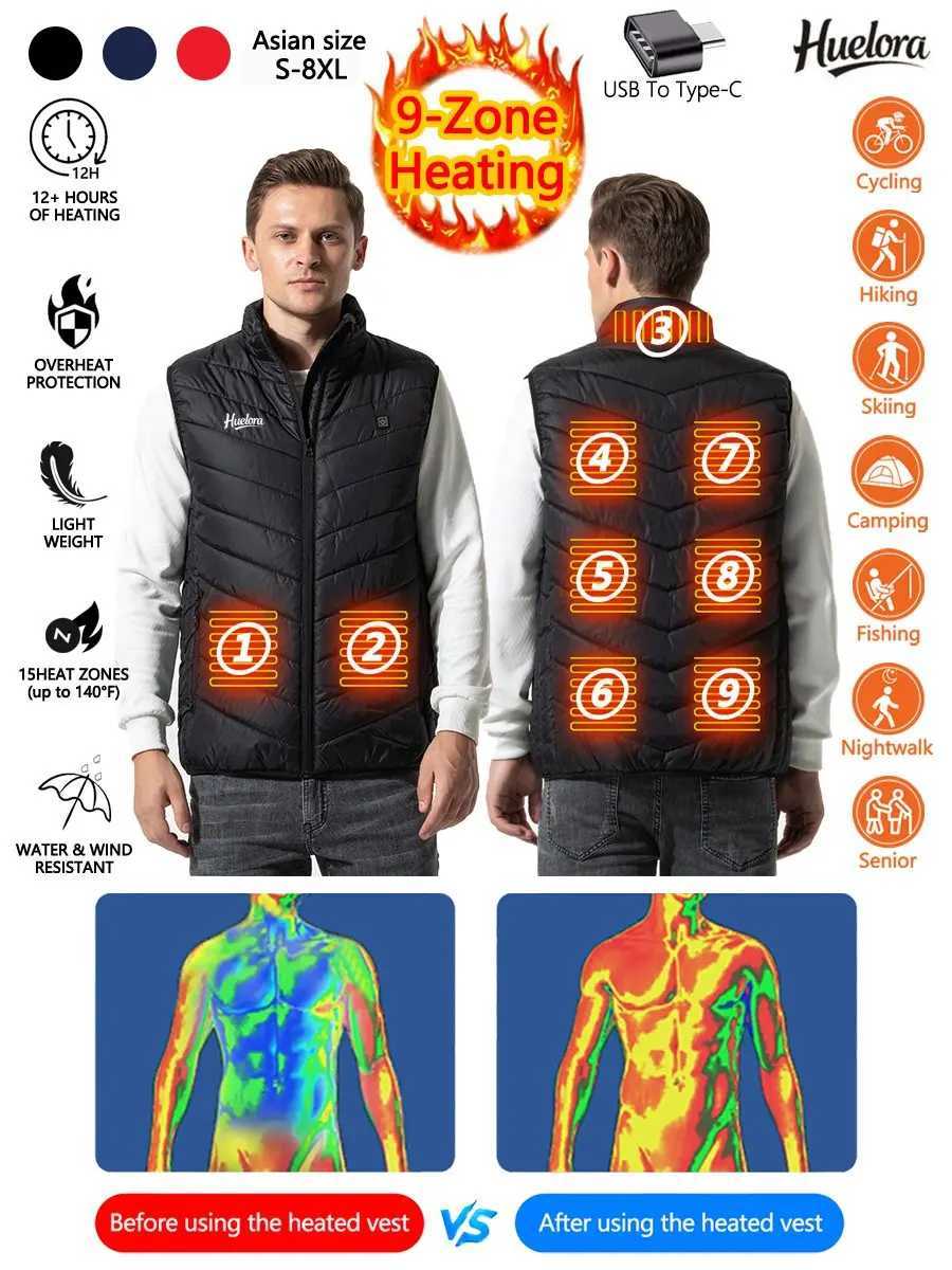 Heated Vest USB-C Electric Heated Vest Heating Jacket Winter Vests for Outdoor Motorcycle Camping Fishing Skiing Oversized 8XLG251218