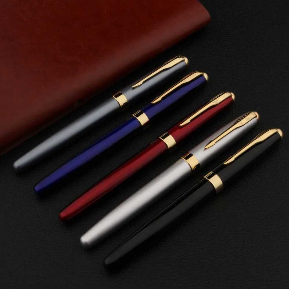 High Quality Metal 388 Fountain Pen Business Black Golden Student Stationery Off School Supplies Gift Ink Pens Y251218