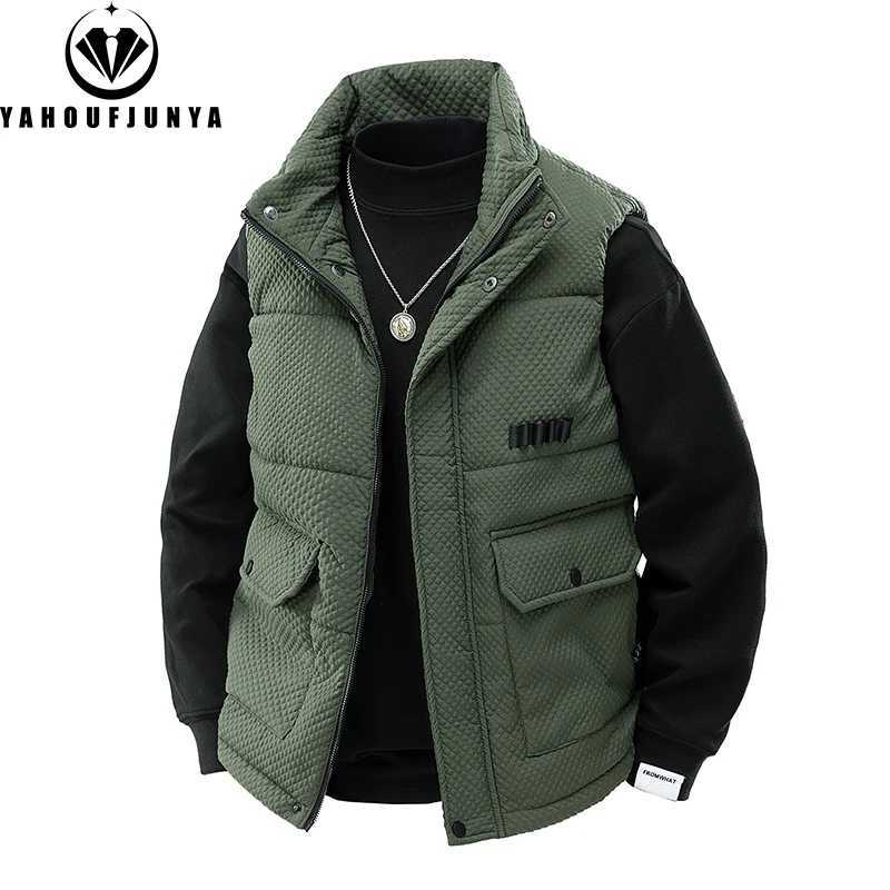 8XL Autumn Winter Men Warm Stand Collar Vest Men Outdoor Casual Sleeveless Windproof Fashion Loose Brand Zipper Vest Male CoatG251218