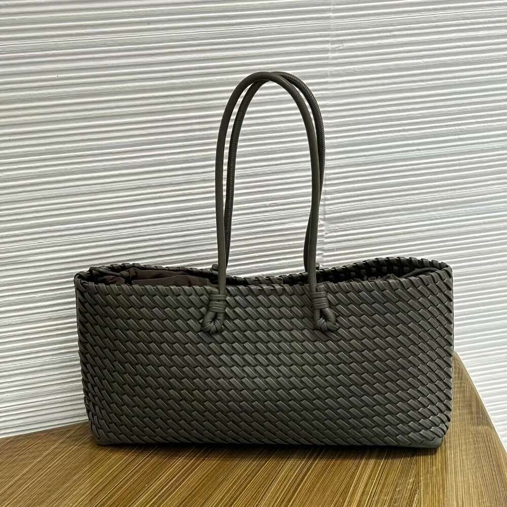 Women S Large Tote Bag Double Sided Wicker Like Handbag With Woven Front Layer Like Texture Drawstring Closure Wrist Strap Multi Color Turquoise Mint