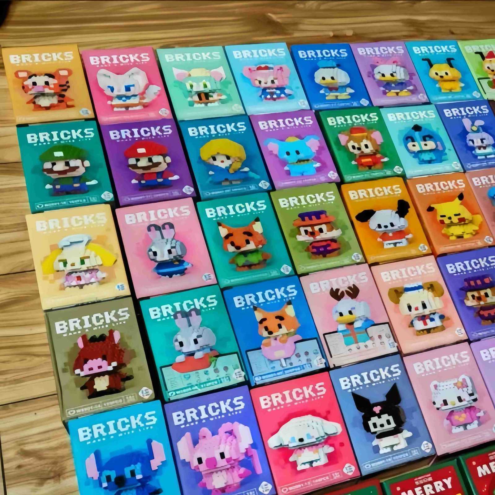 2Disney Anime Princess Building Blocks Stitch Mickey Mouse mini Action toy Figures Blocks Toys Bricks Assemble Toys Kids Gifts H25121811