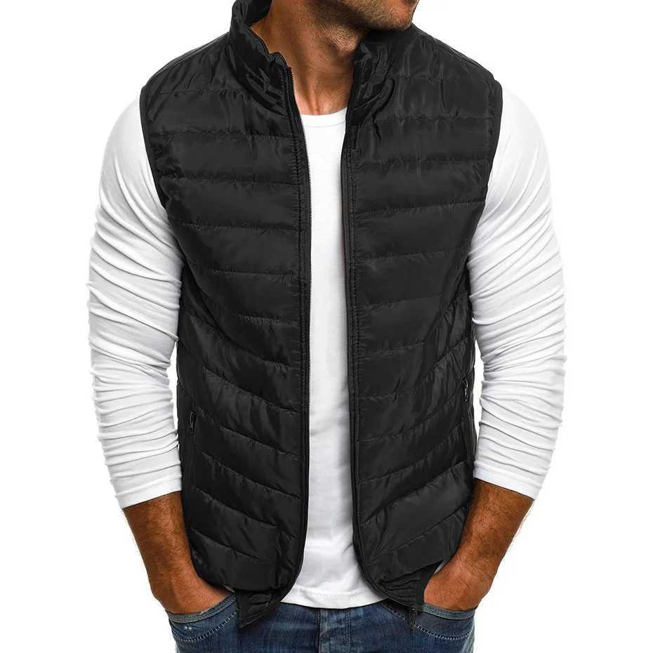 Aiwetin Men Sleeveless Vest Jackets Winter Fashion Male Cotton-Padded Vest Coats Men Stand Collar Warm Waistcoats Clothing 5XLG251218