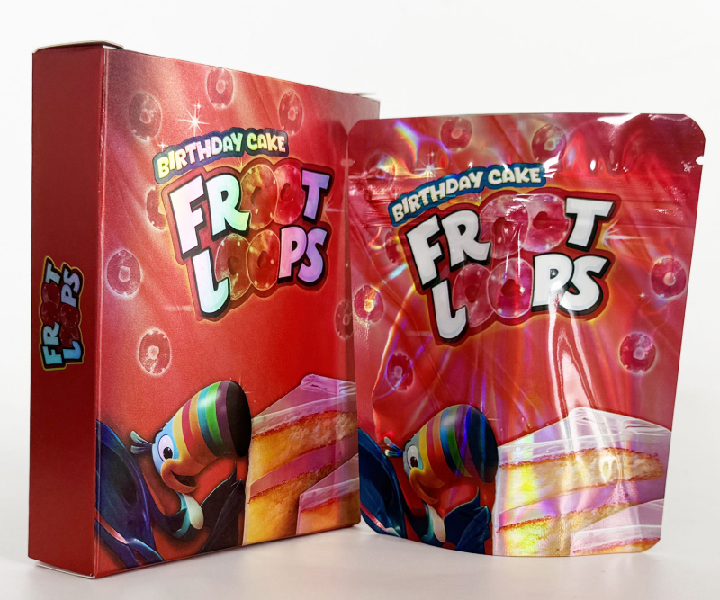 3.5g custom mylar bags with display box cali style packaaging bags stand up zipper pouch for food snack storage bulk discount