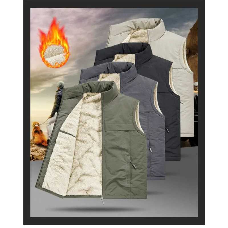 Multiple Sizes To Choose From Fashion Large Mens Multi-Pocket Clothing Vest Jackets Sleeveless Coat Male Warm Waistcoat FleeceG251218