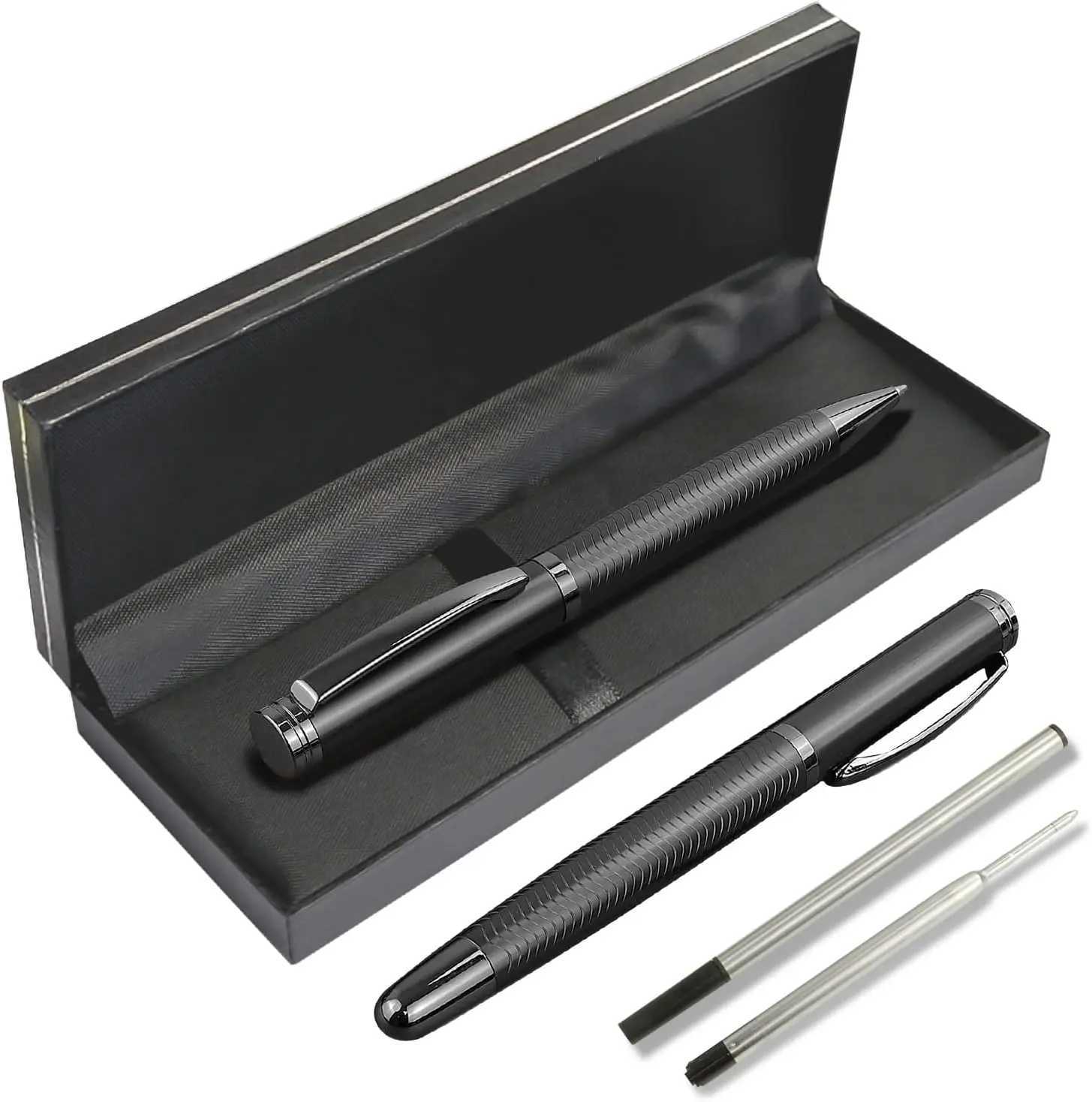 1 Set Ballpoint Pen and Rollerball with Two Replaceable Pen Refills and Gift BoxWriting for BusinessSchoolJournal Y251218
