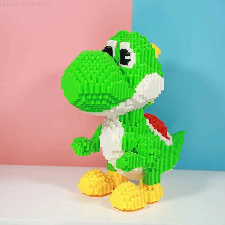 Disney Giant Green Animal Dinosaur Game Character Building Blocks Small Particle Bricks Childrens Assembled Building Blocks Toy H251218