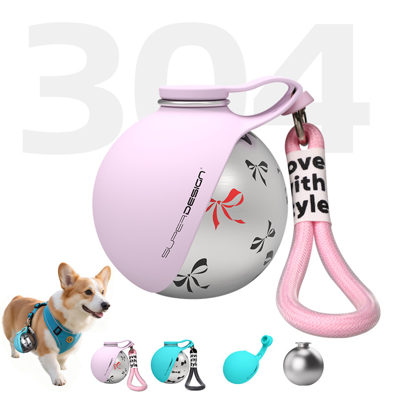 New 304 stainless steel dog outdoor water bottle portable kettle pet water dispenser for walking dogs outdoors