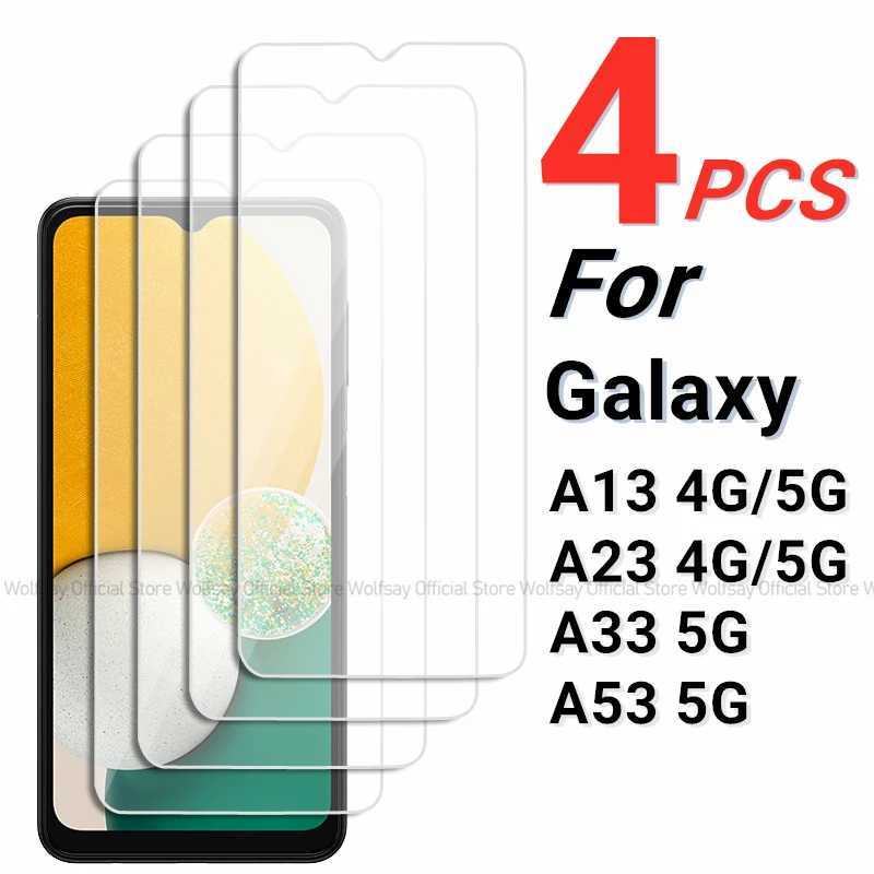 2/4PCS SCREEn Protector For Galaxy A13 Tempered Glass For Galaxy A13 A23 A33 A53 5G Full Glue Cover Phone Glass G251218