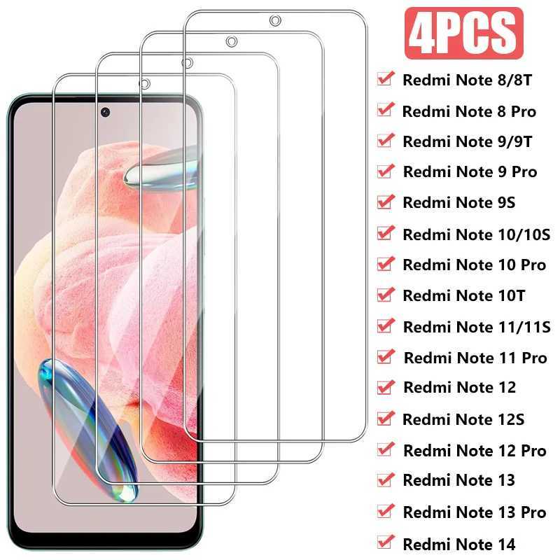 4PCS Tempered Glass For Redmi Note 8 9 10 Pro 8T 9T 9S 10S SCREEn Protector For Redmi Note 14 13 12 11 Pro 11S 12S 5G G251218